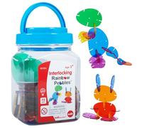 edxeducation Galets arc-en-ciel emboîtables - Mini verre - Lot de 72