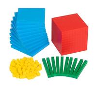 edxeducation Lot de 121 bases en plastique 4 couleurs | 121 pièces | Manipulation pratique des mathématiques pour enfants | Enseigner les concepts de chiffres, la valeur de place et la mesure