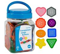 edxeducation Lot de 60 petits boutons transparents - Mini pot - Accessoire de boîte à lumière - Développement sensoriel et motrice fine - Manipulation des mathématiques - À partir de 18 mois