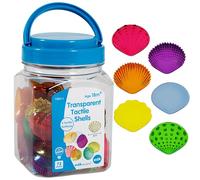 edxeducation Lot de 72 Coquillages tactiles translucides - 6 Structures et Couleurs - À partir de 18 Mois - Ressource pour Tableaux de Jeu et récipients sensoriels