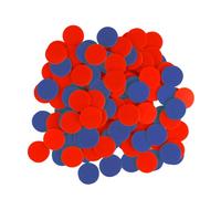 edxeducation Sensory Lot de 200 compteurs 2 couleurs Rouge et bleu | Côté bleu texturé et côté rouge lisse, puces de comptage tactiles pour dix cadres, probabilité et tri, 2,5 cm de diamètre.