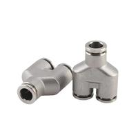 EDXFICDQ 1 pièces PY PW 3 Voies 4 6 8 10 12 16mm 1/4 "3/8" OD Tube Y Forme 304 Inoxydable pneumatique Pousser for connecter raccord Cylindre de compresseur d'air(10-8-8mm)