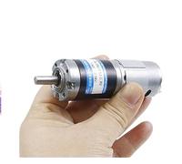 EDXFICDQ Moteur à engrenage planétaire 12V 24V 12W DC, 28MM, Vitesse réglable CW CCW MY28GP-385, Brosse en Carbone for équipement d'automatisation(24V 25RPM,Motor and Bracket)