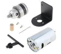 EDXFICDQ Perceuse d'établi à Moteur 555, Noir/Argent DC 12V-36V, avec mandrin B10 de 0.6 à 6mm et Support de Montage, Ensemble d'outils de Moteur de Presse de Tour