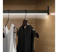 EDXTNKQC Barre De Penderie Personnalisable, Capacité De Charge De 75 Kg, Rails De Penderie en Métal Noir, Barre De Suspension pour Vêtements De 40 À 120 Cm avec Capteur Infrarouge(900mm)