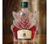 EDXTNKQC Carafe À Décanter - Miniature Sculpture, Carafe À Whisky De 300 ML en Forme De Clown, Sculpture, Bouteille en Verre Soufflé À La Main Étanche, Accessoire De Bar Créatif en Forme De Clown(C)