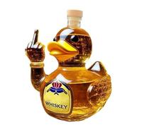 EDXTNKQC Carafe À Décanter - Miniature Sculpture, Carafe À Whisky Sculptée en Forme De Canard (10 Onces), Bouteille en Verre en Forme De Canard, Objet De Décoration Amusant pour La Maison(E)