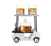 EDXTNKQC Carafe À Décanter - Miniature Sculpture, Ensemble De Carafe À Whisky De Voiture avec Sculpture Et 2 Verres À Vin, Ornement De Bouteille De Vin en Verre Fait À La Main, Distributeur De Vin