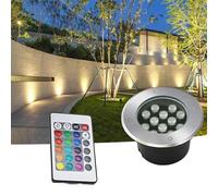 EDXTNKQC Lampe Jardin Enterré, Spot Encastré Extérieur RGB 6 W À Changement De Couleur Pour Jardin, Étanche IP67, Avec Télécommande Et Projecteur LED Encastré Au Sol(6w(24V))