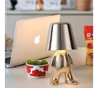 EDXTNKQC Miniature Sculpture - Statue De Sculpture, Lampe De Chevet À Commande Tactile, Ornements Décoratifs De Luxe en Forme d'homme Doré, Veilleuse Moderne À Intensité Variable(A)