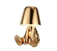 EDXTNKQC Miniature Sculpture - Statue De Sculpture, Lampe De Chevet À Commande Tactile, Ornements Décoratifs De Luxe en Forme d'homme Doré, Veilleuse Moderne À Intensité Variable(D)