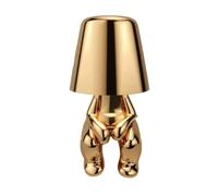 EDXTNKQC Miniature Sculpture - Statue De Sculpture, Lampe De Chevet À Commande Tactile, Ornements Décoratifs De Luxe en Forme d'homme Doré, Veilleuse Moderne À Intensité Variable(E)