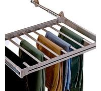 EDXTNKQC Tringle De Penderie Extensible, Porte Vêtements Extractible, Porte-Pantalons Coulissant avec Tiroir, Largeur 45-120 Cm, Cintre De Penderie avec Glissières(Black,45-60cm)