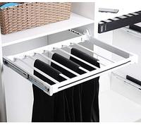 EDXTNKQC Tringle De Penderie Extensible, Porte Vêtements Extractible, Porte-Pantalons Coulissant avec Tiroir, Largeur 45-120 Cm, Cintre De Penderie avec Glissières(Silver,45-60cm)