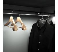 EDXTNKQC Tringles De Penderie avec Éclairage LED, Barres De Suspension Noires Robustes Supportant Une Charge De 50 Kg, Cintres Métalliques De 40 À 130 Cm Et Batterie Au Lithium Intégrée(700mm)