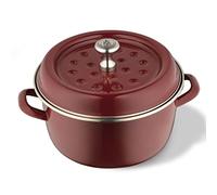 EDYNA H.14.7 D.24 Casserole avec couvercle en émail Bordeaux 5,5 l