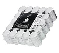 EDZARD 100 bougies chauffe-plat (Ø 39 mm blanc 4 h) - lumignons en paraffine longue durée pour décoration, fête, anniversaire & utilisation quotidienne