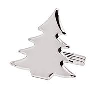 EDZARD Anneau de Serviette de Sapin de Noël, argenté, protégé Contre Le démarrage, Ensemble de 4