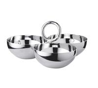 EDZARD Apura Bol à collation (Ø 22 cm), acier inoxydable poli miroir, triple bol