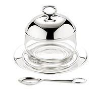EDZARD Bocal à Confiture en Verre, Hauteur 10 cm, argenté, Poli Brillant
