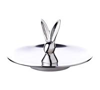 EDZARD Bol à biscuits lapin Louis (longueur 15 cm, hauteur 9 cm), aluminium nickelé, décoration de Pâques, Pâques