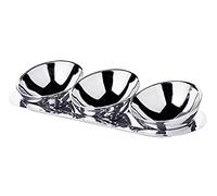 EDZARD Bol décoratif Asti lot de 3 (Ø 10 cm, L 30 cm), acier inoxydable | vide-poche, coupelle décorative, plat de service, pour fruits et snacks, centre de table, idée cadeau