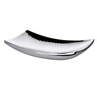 EDZARD Bol décoratif Dallas, acier inoxydable martelé, poli, 30 x 18 cm