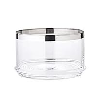 EDZARD Bol en Verre boîte de Service Vigo, Verre en Cristal soufflé à la Bouche avec Bord en Platine, diamètre 19 cm, Hauteur 12 cm