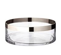 EDZARD Bol Grit, ø 25 cm, Verre en Cristal avec Bord de Platine