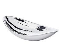 EDZARD Bol Halifax, Longueur 27 cm, Acier Inoxydable martelé, Argenté