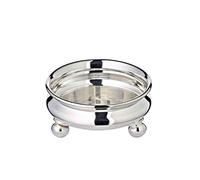 EDZARD Bol Santa (diamètre 10 cm, hauteur 4 cm) plaqué argent avec pieds - Bol de service original, bol décoratif, bol de service, bol de service - Bol rond - Cadeau pour les deux