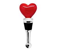 EDZARD Bouchon de Bouteille cœur pour Champagne, vin et vin Mousseux, Technique du Verre de Murano, Hauteur 10 cm, Fait Main