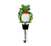 EDZARD Bouchon de Bouteille Grenouille pour Champagne, vin et vin Mousseux, Technique du Verre de Murano, Hauteur 11 cm, Fait à la Main