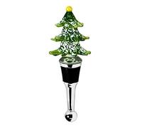 EDZARD Bouchon de Bouteille Sapin de Noël (H 13 cm), fait main, art verrier traditionnel, pour vin et champagne - idée cadeau de Noël, décoration de table festive, accessoire de bar