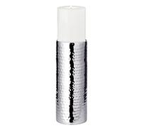 EDZARD Bougeoir Agadir (H 25 cm, Ø 8,5 cm), Acier Inoxydable | pour bougies pilier Ø 8 cm, résistant à la ternissure, centre de table, idée cadeau, décoration de table