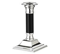 EDZARD bougeoir Lincoln, Tige Noire, Hauteur 15 cm, argenté Noble, résistant au ternissement