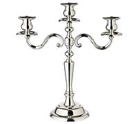 EDZARD Bougeoir Regina, 3 Flammes, Hauteur 36 cm, Argent Noble, résistant au ternissement