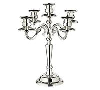 EDZARD Bougeoir Regina, 5 Flammes, plaqué Argent et résistant à la ternissure, Hauteur 37 cm