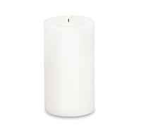 EDZARD Bougie permanente Cornelius (hauteur 18 cm, Ø 10 cm), blanc, résistant à la chaleur jusqu'à 90°, bougie chauffe-plat en forme de bougie à bout de bois