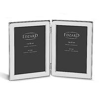 EDZARD Cadre Photo Double Salerno, classieux argenté, résistant au ternissement, pour 2 Photos 13 x 18 cm