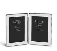 EDZARD Cadre Photo Double Salerno, classieux argenté, résistant au ternissement, pour 2 Photos 10 x 15 cm