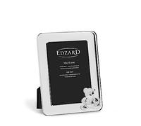 EDZARD Cadre Photo Paul, Cadre Photo pour Enfants pour Photo 10x15 cm, argentée et résistant à la ternissure, Argenté