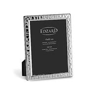 EDZARD Cadre photo Pavia (15 x 20 cm), argent élégant, protégé contre le ternissement, 2 crochets, aspect martelé, cadre photo, cadre argenté, en format portrait et paysage