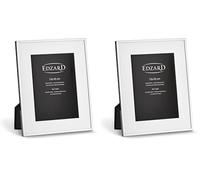 EDZARD Cadre Photo Rimini pour Photos 13x18 cm, Cadre emmêlé, argenté, résistant au ternissement (Lot de 2)