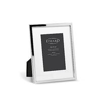 EDZARD Cadre Photo Rivoli pour Photo 10 x 15 cm, Passepartout, noble argenté, résistant au ternissement, velours doux arrière, incl. 2 cintres, pour se tenir debout et accrocher