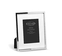 EDZARD Cadre photo Rivoli pour photo 13 x 18 cm, noble argenté, résistant au ternissement, velours doux arrière, incl. 2 cintres, pour se tenir debout et accrocher
