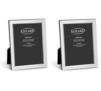 EDZARD Cadre Photo Salerno, argenté Noble, résistant au ternissement, pour Photo 13 x 18 cm (Lot de 2)