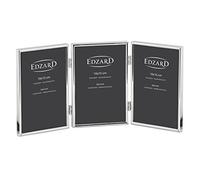 EDZARD Cadre Triple Photo Gênes, classieux argenté, résistant au ternissement, pour 3 Photos 10 x 15 cm