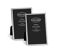 EDZARD Cadres photo Genua lot de 2 (13x18 cm) plaqué argent ne ternit pas | Cadres argentés pour photos 13x18 cm, dos en velours, 2 crochets par cadre, à poser et à suspendre