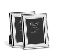 EDZARD Lot de 2 cadres photo Sunset (10 x 15 cm) argenté noble, argentés, protégés contre le ternissement